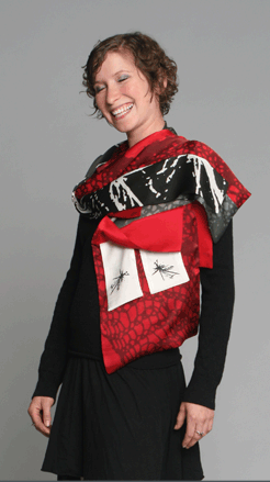 Model Jesse adorned with a Fiber at Large Silk Scarf